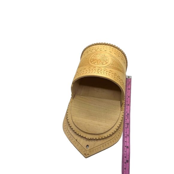 Salt Box Wall Art Folk Art Matterhorn Vintage Craft Food Canister Swiss Retro - Picture 10 of 12